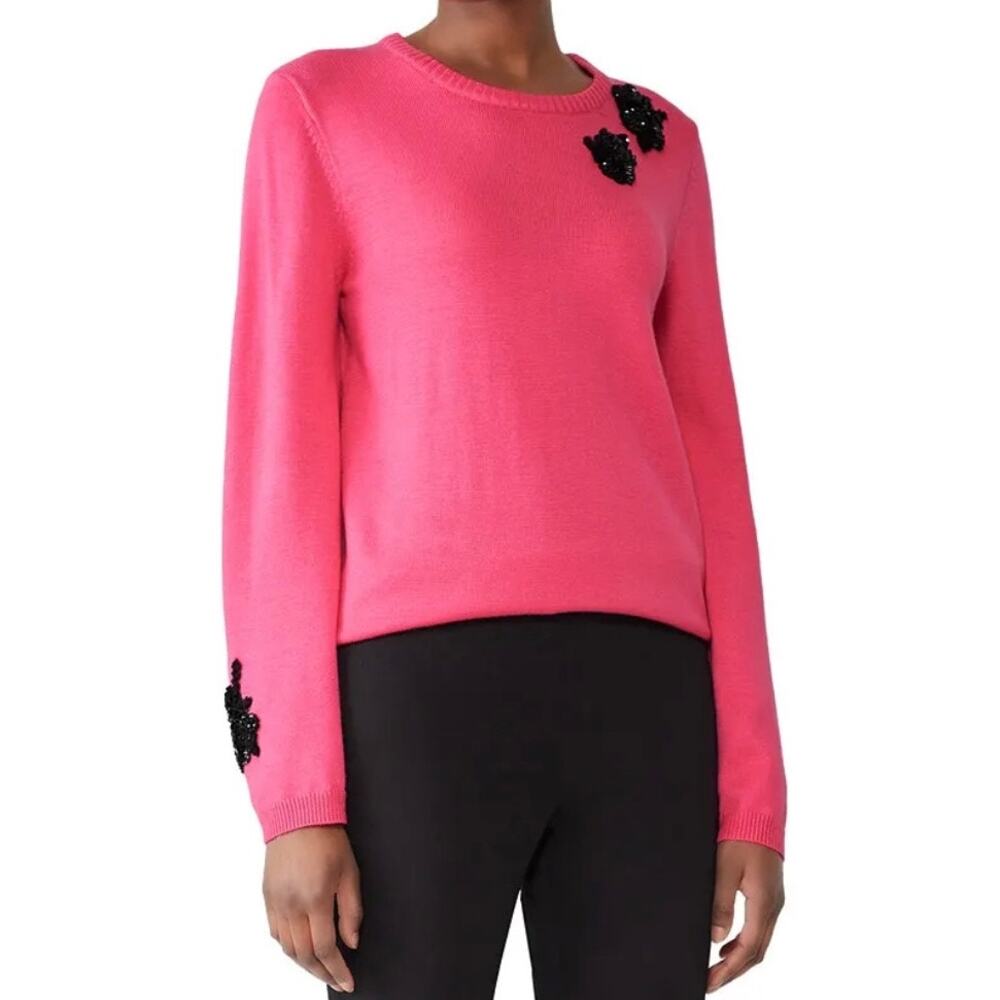 Prabal Gurung x RTR Embellished Flared Sleeve Sweater Women's XS Pink